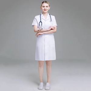 Abito bianco a maniche lunghe abbigliamento da donna a maniche corte cappotto da lavoro da infermiera abiti da lavoro in vendita <span class=keywords><strong>camice</strong></span> da laboratorio - Product Image 6