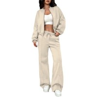 Ensemble pull deux pièces patchwork col mandarin en nylon/coton anti-plis longueur intégrale tendance pour femme Printemps/Été 2026