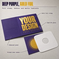 Boîte d'emballage carrée en papier recyclable personnalisée pour disque vinyle, avec pochette intérieure antistatique et estampage à chaud des paroles