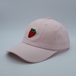 Gorra de Béisbol de 6 Paneles Rosa Fresa de Algodón, Suave, con Bordado Personalizado y Botón Superior, Estilo Deportivo, ¡Venta Caliente! - Product Image 1