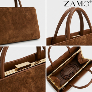 Bolso de mano de cuero genuino y ante para mujer, estilo vintage, con asa superior, tipo East West, elegante, para uso diario, proveedor OEM personalizado - Product Image 4