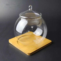 Vas kaca terarium Dekorasi seni DIY Modern dengan tutup untuk dekorasi rumah vas dinding meja kantor tampilan bunga Desktop restoran