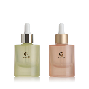 Offre Spéciale – Flacons compte-gouttes ovales en verre de 30 ml, jaune brumeux et rose, avec bouchon compte-gouttes doré et argenté pour huiles essentielles - Product Image 2