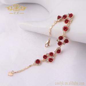 Pulsera de la <span class=keywords><strong>Amistad</strong></span> Love Tennis para mujer, brazalete ajustable 3D de color rosa roja, oro de 14 quilates, 14k, promoción de regalo del Día de San Valentín - Product Image 4