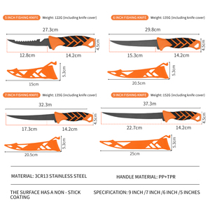 Set di Coltelli da Pesca KLIFISHING 5/6/<span class=keywords><strong>7</strong></span>/9 Pollici, Lama Flessibile per Sfilettare, Foro per Cordino e Fodero per la Pesca - Product Image 3