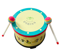 New Style Korean Cartoon Wooden & Plastic Hand Drum Portable Percussion Musical Instrument for Live Shows & Events