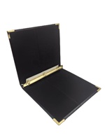 Reliure à 3 anneaux personnalisable avec logo, 1 pouce, en cuir PU noir durable, pour organiser les papiers de bureau et scolaires