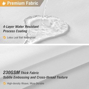 CF-BCL03W Trắng Linen tắm Rèm phòng tắm sang trọng vải không thấm nước tắm Rèm cửa bồn tắm lớn tắm bìa với <span class=keywords><strong>Hooks</strong></span> - Product Image 5
