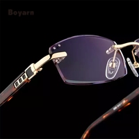 Boyarn Usine En Gros Diamant Cut Edge Lunettes Cadres De Mode Or Lunettes Femmes Hommes Sans Cadre Lunettes De Lecture En Métal Verre