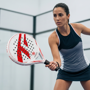 Pala de tenis estándar de fibra de carbono, ligera y duradera, pala con forma de lágrima para mujer, pala de tenis con agarre de goma - Product Image 2