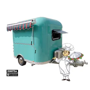 Cheap shaved ice mobile push ice cream cart food truck with full kitchen freezer