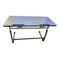Bureau d'école double ergonomique, durable, écologique, au design moderne, hauteur réglable, construction en plastique et acier, pour la maison, le bureau et l'extérieur