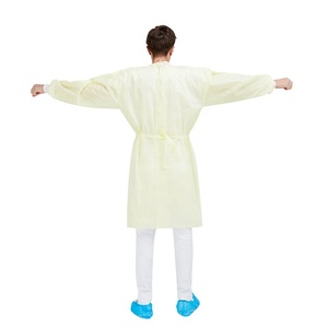 Hastane doktor AAMI seviye 2 sarı PP SMS hasta tek kullanımlık izolasyon elbiseleri fiyat listesi - Product Image 5