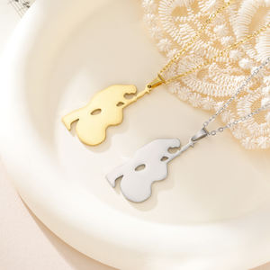 Collar con abalorio de violonchelo Musical clásico, colgante de actuación de violonchelista de acero inoxidable chapado en oro para hombres, regalos de joyería de instrumentos - Product Image 3