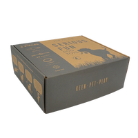 Boîte d'emballage en carton kraft gris avec logo, personnalisable en gros, imprimée sur mesure pour jouets pour animaux, vente en gros, fournitures pour animaux, abonnement, cadeau, envoi postal