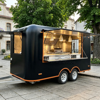 Anhängerbarer Mobiler Food-Truck für Kuchen und Backwaren, Voll Ausgestatteter Imbisswagen mit Kühlschrank