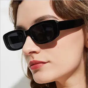 Ретро солнцезащитные очки Винтажные Солнцезащитные очки маленькие квадратные прямоугольные очки 90s модные для женщин и мужчин
