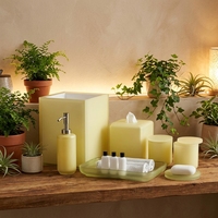 Ensemble d'accessoires de salle de bain en polyrésine, vente en gros de l'usine de Dongguan, ensemble de salle de bain en résine marbrée blanche, 6 pièces complètes