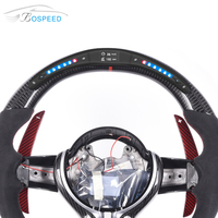 Roda Kemudi Serat Karbon Nyata LED Otomatis Kustom untuk BMW M1 M2 M3 M4 M5