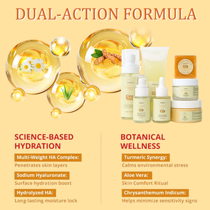 Kit <span class=keywords><strong>de</strong></span> <span class=keywords><strong>soin</strong></span> <span class=keywords><strong>de</strong></span> la peau du visage à l'essence <span class=keywords><strong>de</strong></span> curcuma biologique OEM ODM pour la réparation hydratante anti-âge, cosmétiques <span class=keywords><strong>de</strong></span> beauté, ensemble <span class=keywords><strong>de</strong></span> soins <span class=keywords><strong>de</strong></span> la peau pour femmes - Product Image 3