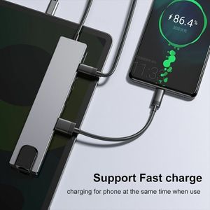 Hub <span class=keywords><strong>USB</strong></span>-<span class=keywords><strong>C</strong></span> haut de gamme 8-en-1, 7-en-1, 6-en-1, 5-en-1, 4-en-1, connexion <span class=keywords><strong>USB</strong></span> unique, station d'accueil HD SD <span class=keywords><strong>Type</strong></span> <span class=keywords><strong>C</strong></span> pour ordinateur portable <span class=keywords><strong>USB</strong></span> 3.0 - Product Image 5