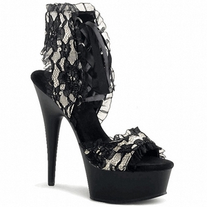 Correa en el tobillo Tacón fino Plataforma de 6 pulgadas Estampado de leopardo Baile en barra Fetiche sexy Tacones altos de 15cm Zapatos de fiesta para banquetes Sandalias grandes - Product Image 4