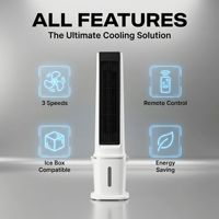 Kipas Lantai AC 02R Baru untuk Rumah dan Asrama, Berisi Air, Kontrol Sentuh, Osilasi 3 Kecepatan, Hemat Energi, Dilengkapi Timer