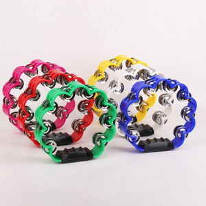 Tamborín de mano con forma de flor multicolor al por mayor, con doble cascabel, para educación infantil - Product Image 2