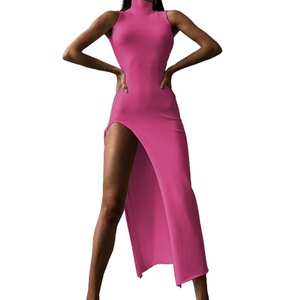 Vestidos Midi sin Mangas de Color Sólido para Mujer, de Alta Calidad, al por Mayor, Personalizados, OEM, con Cintura Natural y Corte Ajustado - Product Image 3