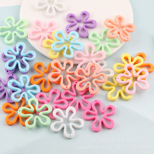 Acrylic Camellia Flower Shape Plated Jewelry Findings Middle Size Diy Accessories for Earrings Keychains Pendants Cartoon Style - Product Image 3