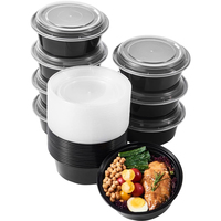 Boîte alimentaire rectangulaire noire réutilisable en plastique, chauffable, avec couvercle, pour nouveau-né