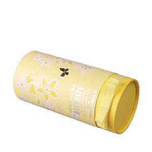 Yellow gift round Kraft paper tube box for water cup/candles/aromatherapy oil bottle