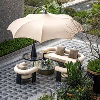 Ensemble de canapés d'extérieur en aluminium pour villa, patio, jardin, mobilier de loisirs, table basse imperméable et résistante au soleil pour hôtel et complexe hôtelier