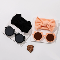 Nouveauté transfrontalière : Accessoires pour cheveux de bébé, bandeaux en nylon avec cœur et lunettes de soleil
