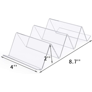 Clair Vague Forme Acrylique Porte-Taco Taco Plateau Avec Poignée Pour <span class=keywords><strong>La</strong></span> Maison Restaurant Table À Manger De Bureau - Product Image 4