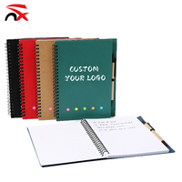 Carnet de notes avec notes colorées et stylo à bille en bois, ensemble cadeau pour le bureau, l'école, les affaires, bloc-notes pour les employés d'entreprise