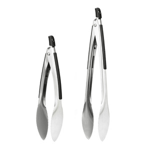 Plump Stainless Steel Food Tongs Black Serrated Heat Resistant BBQ Grill Clips For Outdoor Cooking - Product Image 3