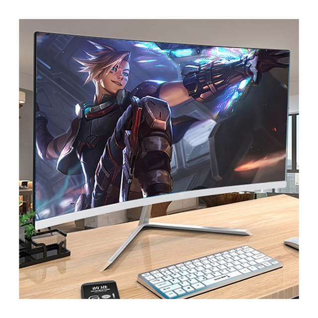 Professional Computer Curved Screen Gaming PC Monitor 1080P Frameless 21.5 Inch 75Hz IPS LED LCD Built-in Speaker Anti-Blue