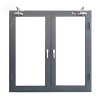 Fenêtre à battant en aluminium noir avec châssis fonctionnel et grande vitre fixe pour usage domestique, design moderne