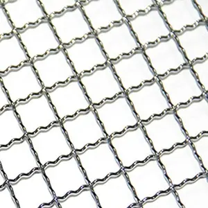 security metal crimped wire mesh/ 20 gauge plain weave iron mesh/ hot dipped galvanized heavy duty grid crimped wire net