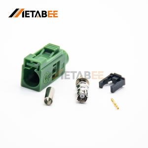Conector Hembra FAKRA E Verde Tipo Crimpado y Soldadura para Cable Coaxial RG316 RG174 de 50 Ohmios, Aplicación para Antena de TV de Coche y Telemática - Product Image 2