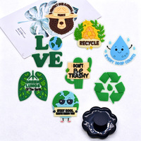 Breloques de chaussures en PVC pour sabots, écologiques et recyclables, à faire soi-même, avec motifs tortue, arbre, goutte d'eau, pour la protection de l'environnement terrestre, accessoires pour chaussures