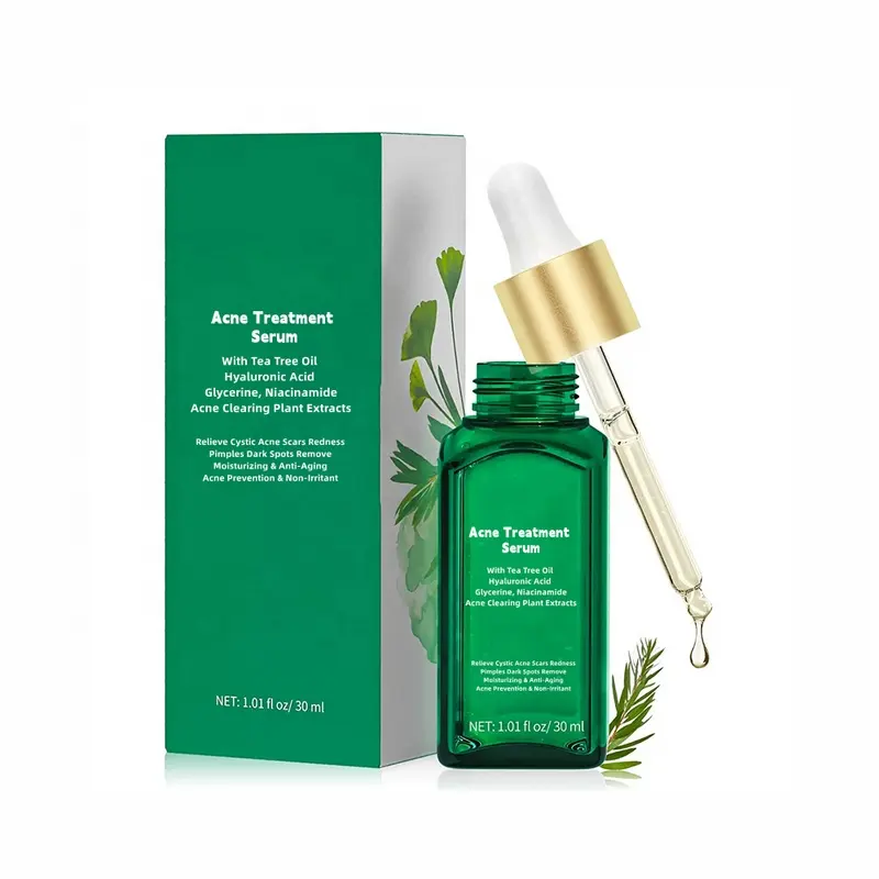 Siero trattamento Acne con olio di Tea Tree prodotti per la cura della pelle Acne schiarente estratti vegetali Anti Acne viso siero