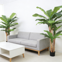 Arbre bananier artificiel en plastique avec pot, grande plante tropicale d'intérieur, décoration pour la maison, le bureau, le Nouvel An