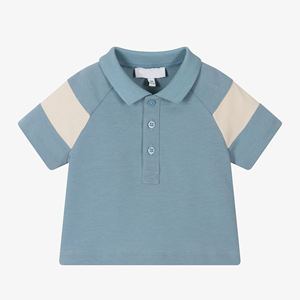 Marque privée 100% coton Polo pour garçons-Vêtements d'été à manches courtes pour enfants T-shirts à manches à rayures blanches contrastées pour enfants garçons - Product Image 1