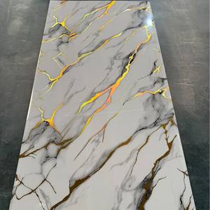 Panneau mural en <span class=keywords><strong>plaque</strong></span> de cristal de carbone <span class=keywords><strong>PVC</strong></span>, placage bois sans peinture, dalle de pierre flexible, <span class=keywords><strong>imitation</strong></span> <span class=keywords><strong>marbre</strong></span> plastique UV, brillant - Product Image 1