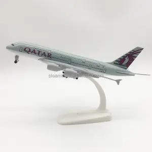 20cm 합금 금속 QATAR기도 에어 버스 380 A380 비행기 모델 다이캐스트 항공기 모델 수락 OEM 사용자 정의 납품