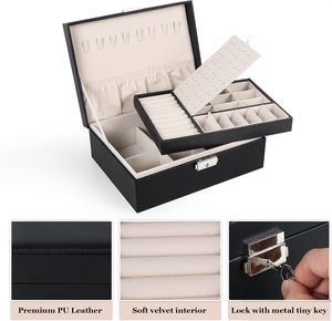 Customized Wholesale Rectangle Cosmetic Makeup <b>Box</b> Bag Travel <b>Jewelry</b> Case Organizer Custom Logo PU <b>Leather</b>/Velvet FSC Certified - Product Image 3