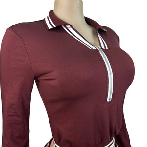 Completo in Maglia a Nido d'Ape da <span class=keywords><strong>Donna</strong></span>, Tuta Sportiva con Maniche Lunghe, Felpa con Zip e <span class=keywords><strong>Pantaloni</strong></span> a Zampa <span class=keywords><strong>Larghi</strong></span>, Set Due Pezzi per il Tempo Libero - Product Image 5