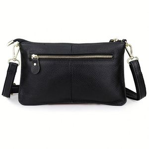 Bolso de Mano con Cierre de Cremallera de PU, Bolso de Cuero Suave con Correa para la Muñeca, Bolso Bandolera con Correa Desmontable, Bolso Elegante para Viajes y Uso Diario - Product Image 2